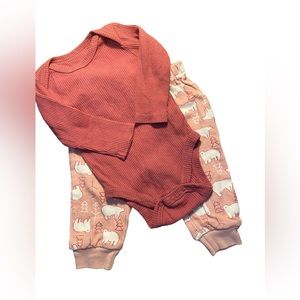 🆕 Chickpea Infant Girl Matching Thermal Top with Pants